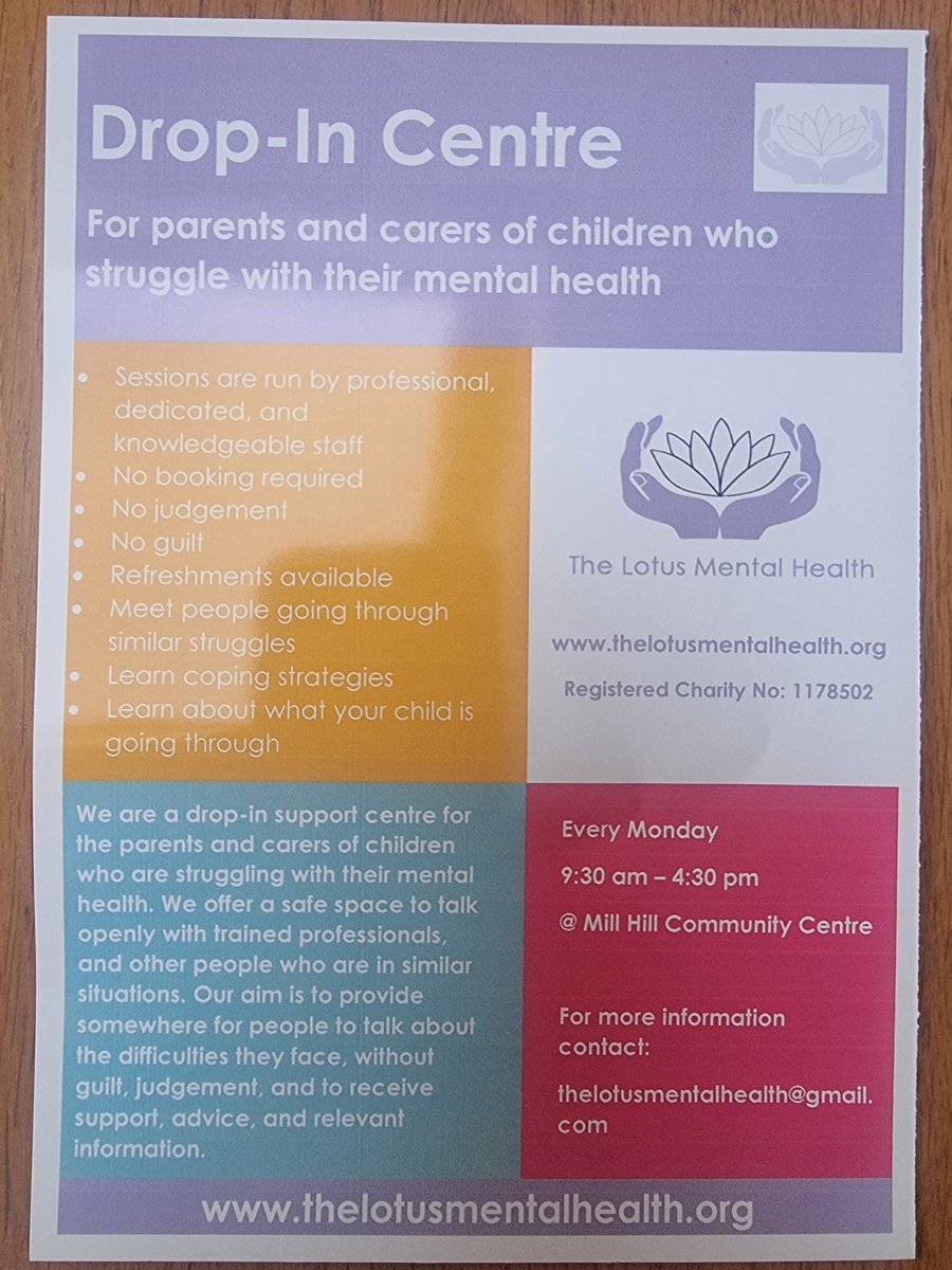 thelotusMH's tweet photo. A very proud day - our pilot scheme for our drop-in sessions for parents &amp; carers of children who are struggling with their mental health is starting on Monday 11th of September. It's the first of its kind, and fingers crossed we get the funding to make this a permanent fixture https://t.co/njJvaGJO96