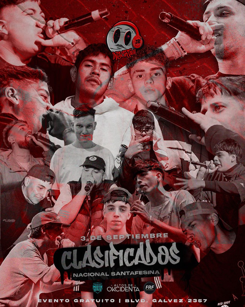 free_noti's tweet photo. INSERT BEAT - FINAL NACIONAL 🇦🇷
🗓️| 03 de septiembre
🏆| 20k de puntos al ranking de FMS 🇦🇷
📌 CLASIFICADOS
– TOBI
– THOM
– NASIR CATRIEL
– PARKER
– KEIDI
– MISTER
– HOLANDA
– G5
– EXE (BB)
– DYSE
– CAX
– BARTO
– CACTUS SAN
– AUGE
– ALKOY
– COBE
#InsertBeat 🇦🇷 https://t.co/ZjU1gJd7xR