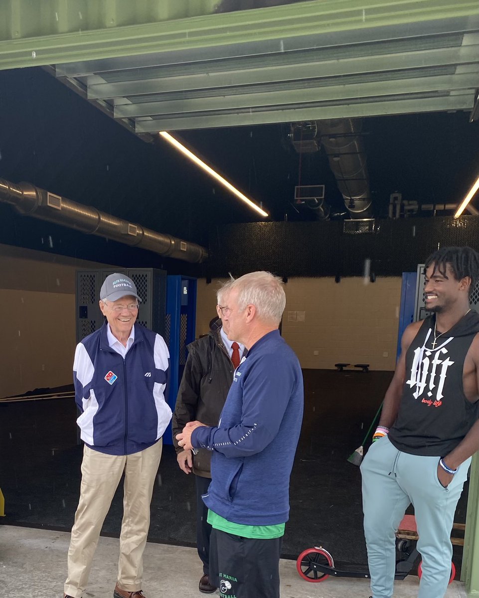 JoePattersonAMU's tweet photo. Today was our first day in the newly completed locker room facility. It was great to have Mr. Monaghan visit during the locker installation yesterday. Tremendous gratitude for his continued generosity to AMU Athletics! https://t.co/nWJBmgjjE8