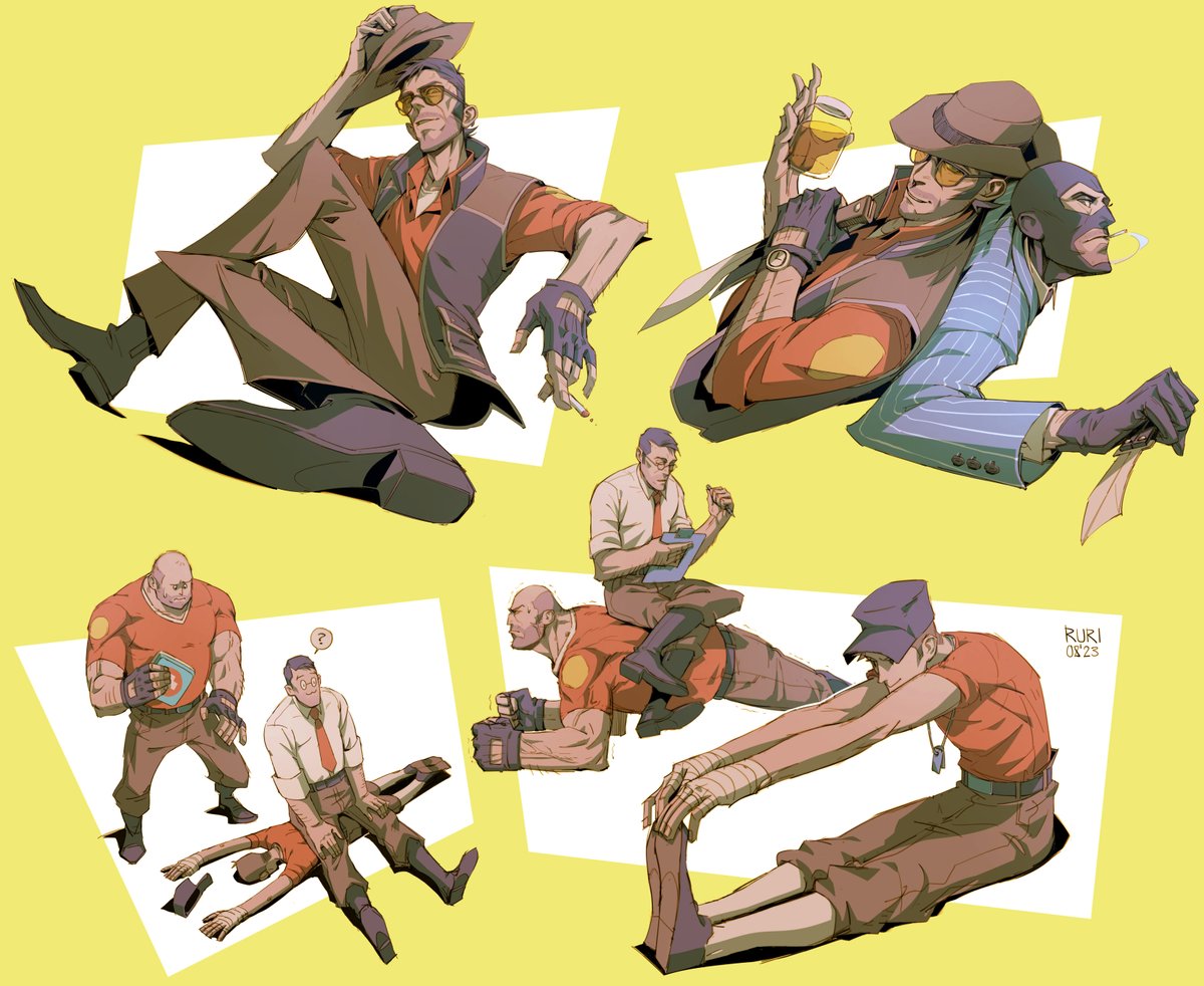 ruri444's tweet image. some doodles i've made this week ☀️ #TF2 #TeamFortress2