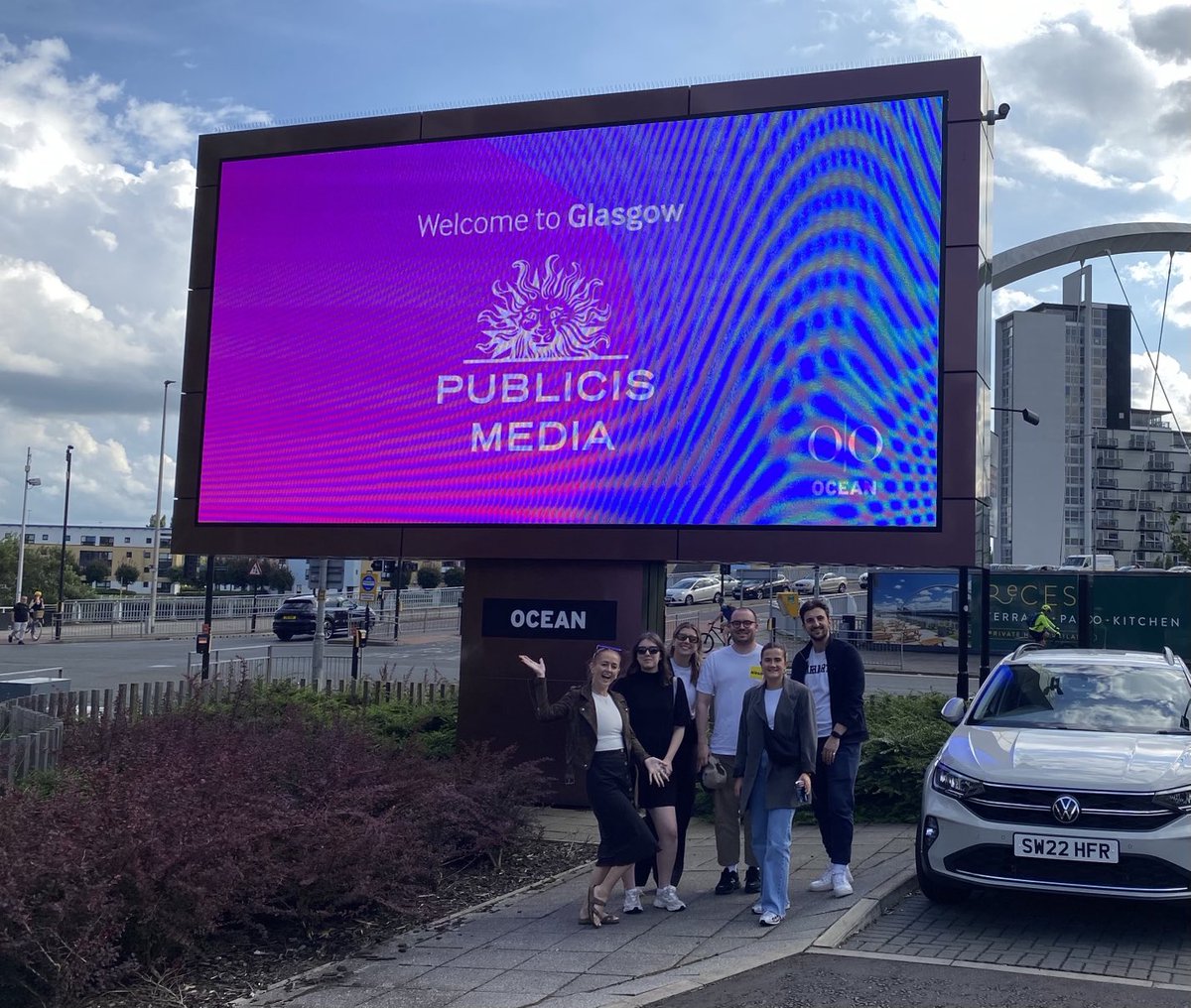 ⁦<a href="/PublicisMedia/">Publicis Media</a>⁩ team with ⁦<a href="/OceanOutdoorUK/">Ocean Outdoor UK</a>⁩ at the end of a full day in Glasgow