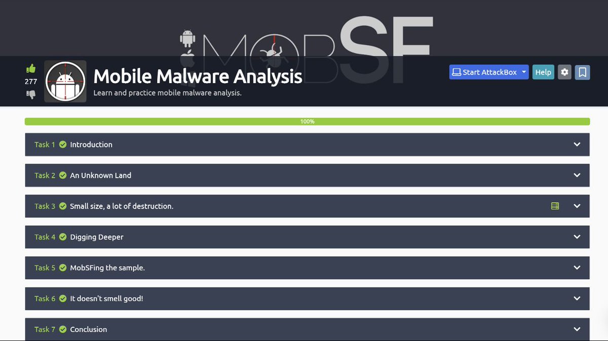 PenumajjiSohith's tweet photo. Hey XFam! π
Day 69 of my 100 Days of Hacking challenge has been truly enlightening! π±π» I'm thrilled to share that I've successfully completed the "Mobile Malware Analysis" room on Try Hack Me. π΅οΈββοΈπ
#TryHackMe #MobileMalwareAnalysis #Cybersecurity #infosec https://t.co/Ulfo43sTJz