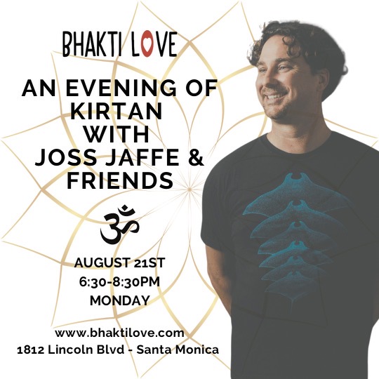 Monday Aug 21 6:30-8:30 SANTA MONICA @IntoMeSea An Evening of #Kirtan with Joss Jaffe bhaktilove.com/event/bhakti-l… #bhakti #livemusic #LosAngeles #music