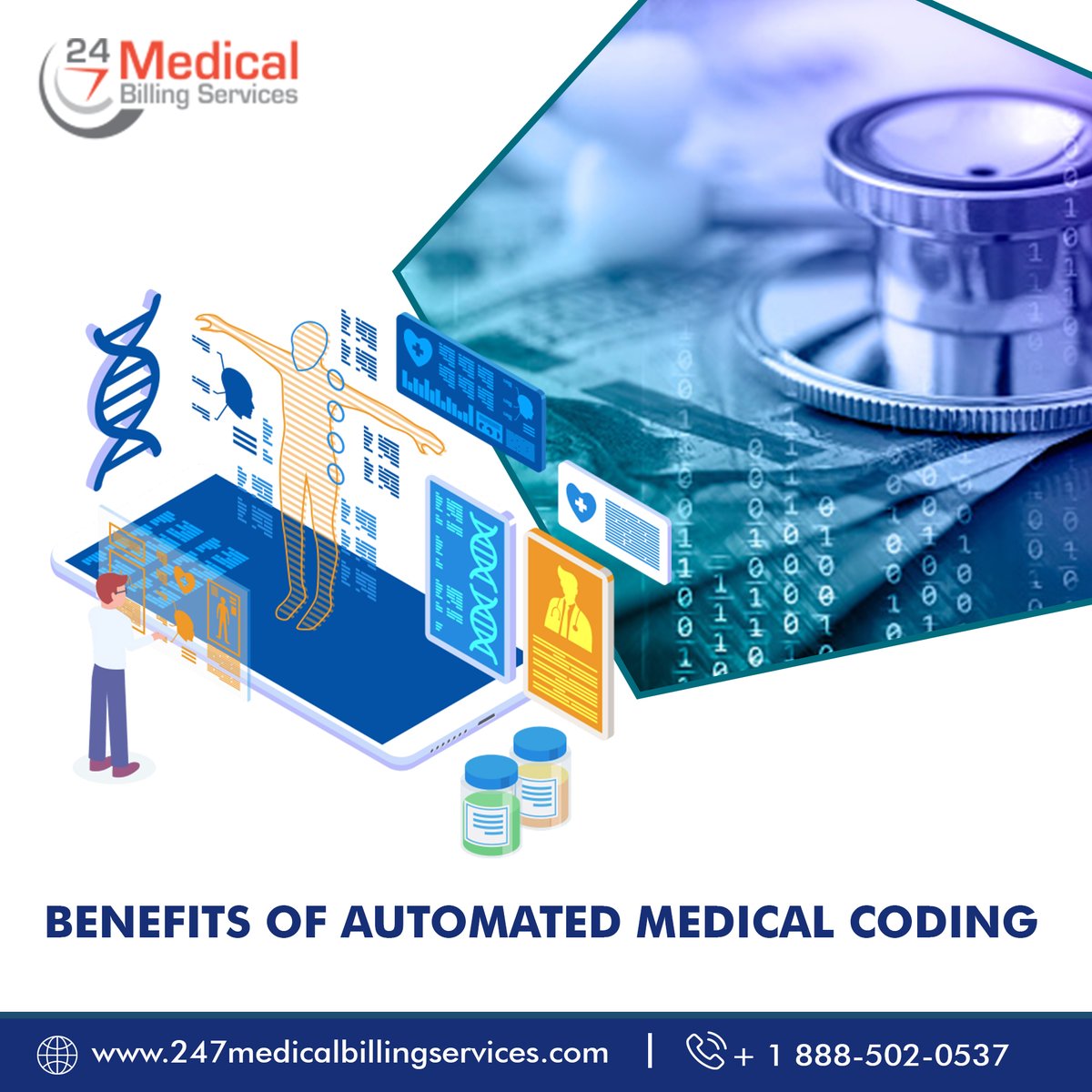 247MBServices's tweet image. Boost healthcare efficiency with Automated Medical Coding! 🏥💼 accurate coding, faster processes, and optimized revenue. Discover the benefits today! Partner with 24/7 Medical Billing Services for expertise and excellence. #AutomatedCoding
bit.ly/3OYdTP0