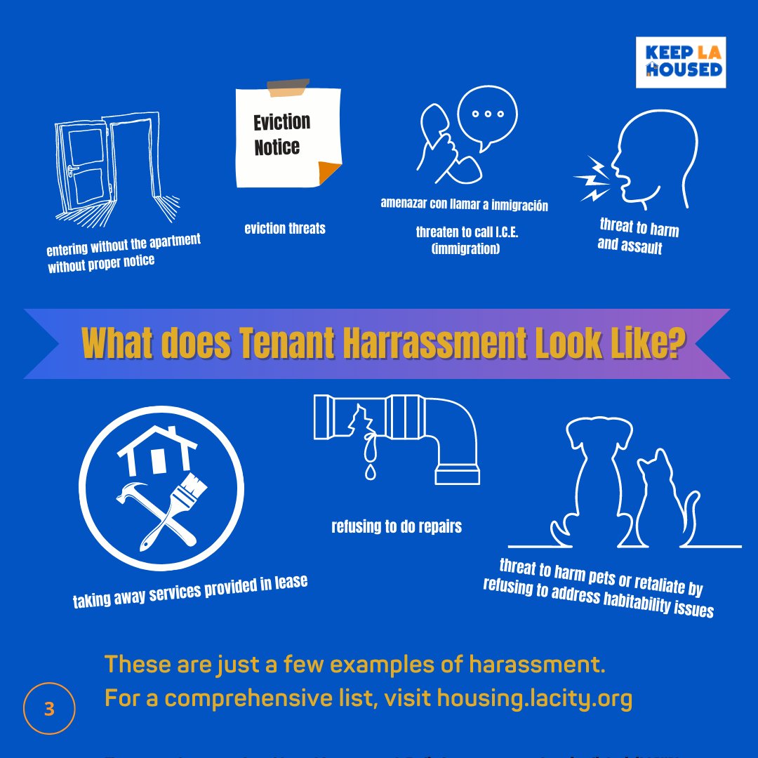 Every tenant deserves to live in their home without the fear of being harassed by their landlord. Keep LA Housed is working on updating the Tenant Anti-Harassment Ordinance (TAHO) to ensure landlords are held accountable! #KeepLAHoused 1/2