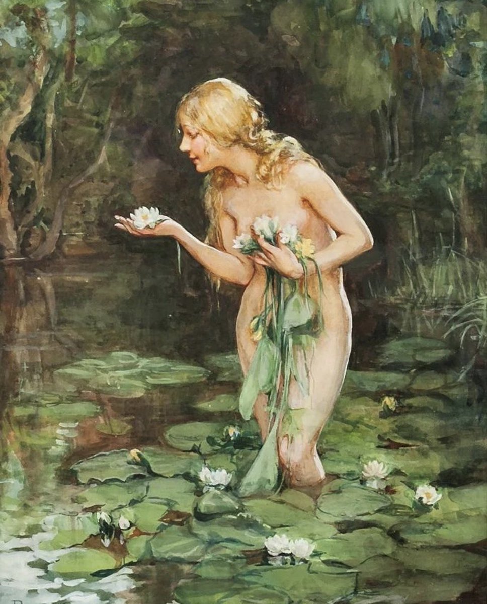 The Lily by French painter Paul Chabas (1869-1937)