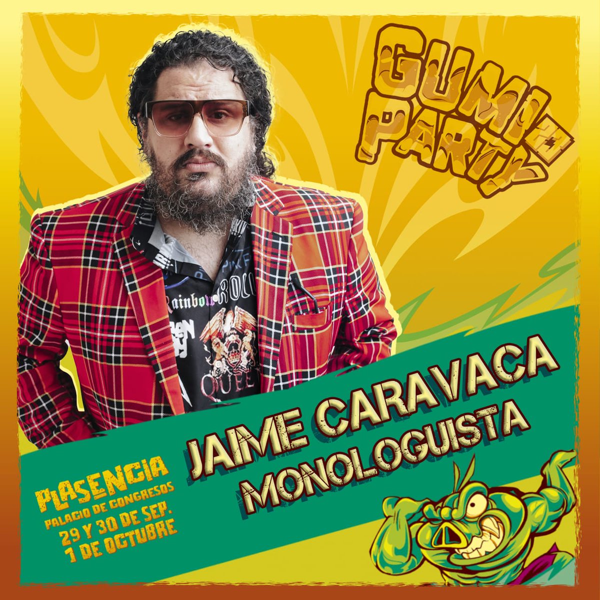 ¡Hoy tenemos el placer de presentaros a uno de nuestros invitados más divertidos de esta edición! 🤭

Jaime Caravaca, lleva veinte añazos haciendonos reír.
Le habéis podido disfrutar en “La Resistencia”, “Late Motiv” y un montón de programas más y ahora en la #Gumiparty2023