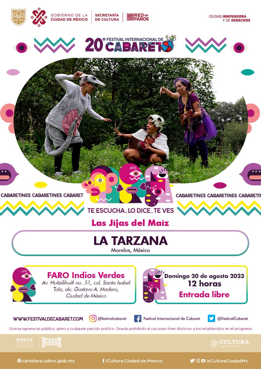 Con chistes, cantos y juegos, nos adentramos en las barrancas de Morelos, para conocer a quién será el nuevo guardián o guardiana de las barrancas.

La Tarzana en el <a href="/festivalcabaret/">Festival Int. de Cabaret</a> este domingo en el Faro de Indios Verdes