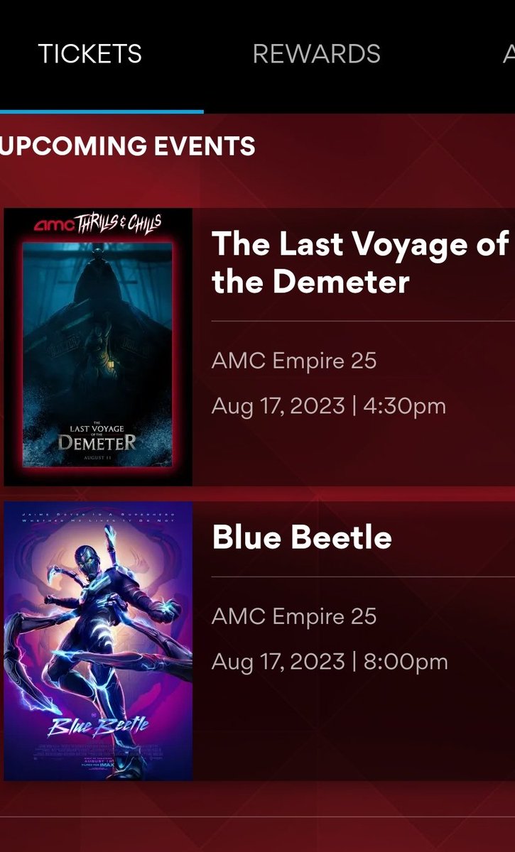 Doube feature day!! Blue Beetle and The Last Voyage of The Demeter!! 

#BlueBeetleMovie #Dracula #TheLastVoyageOfTheDemeter #horror #action #movies #dc #dccomics #BlueBeetleBattalion @AMCTheatres @bluebeetle