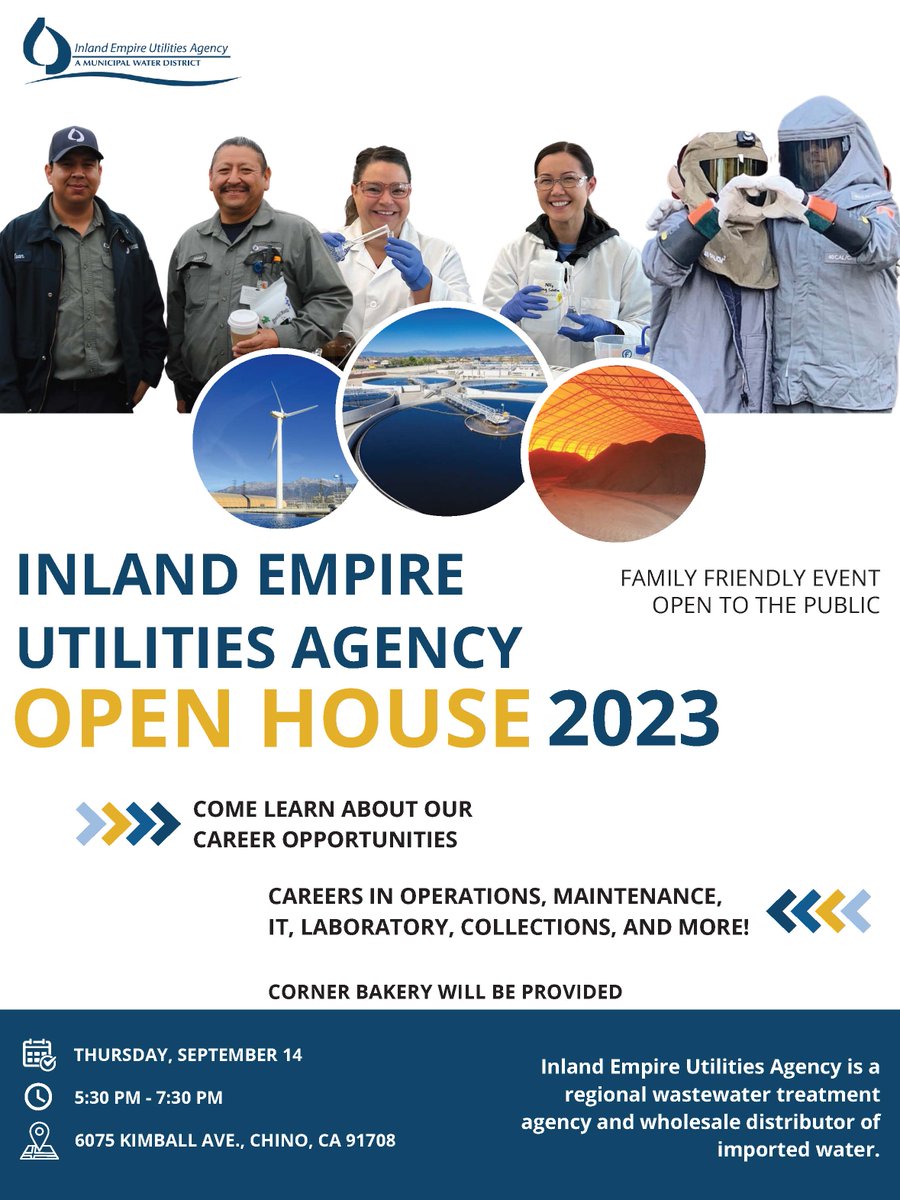 Check out the Inland Empire Utilities Agency Open House. It's open to the whole family and provides information on career opportunities!