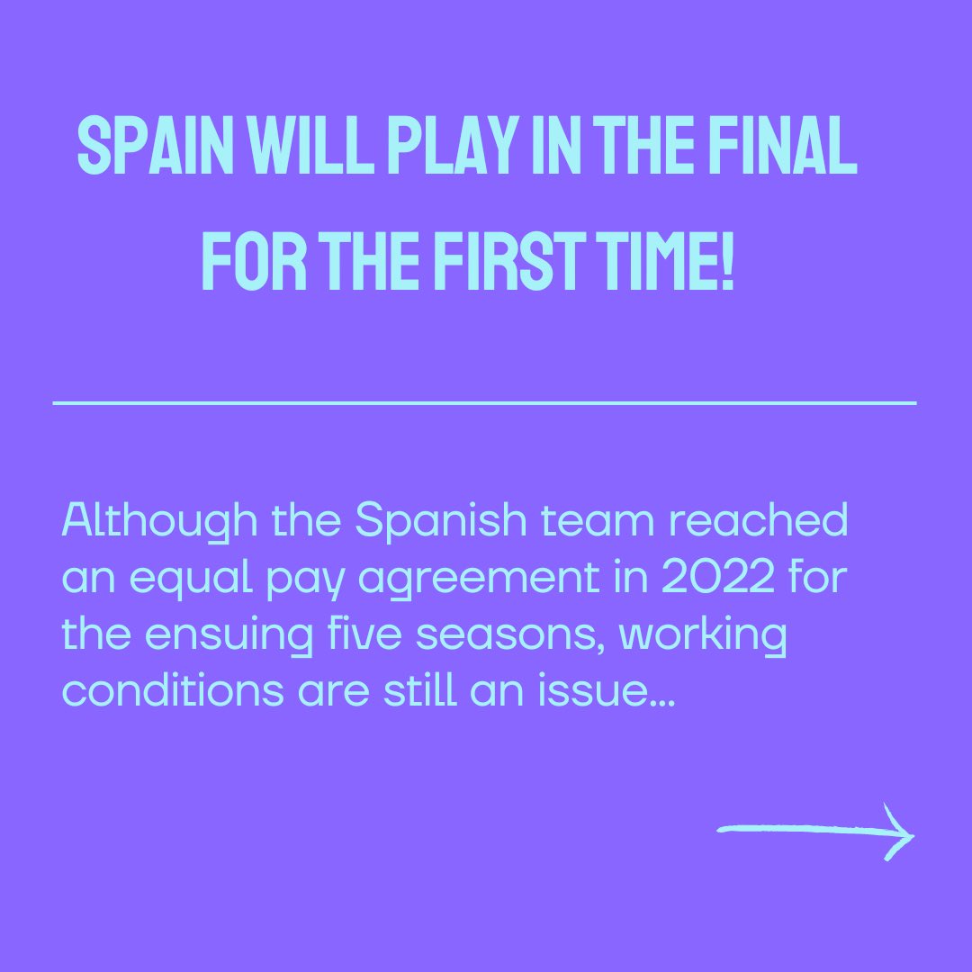 BarayaLouis's tweet photo. #Spain is headed to the #WWC final! Although the Spanish National team reached an equal pay agreement last year, many players were displeased with working conditions. 

Please sign my petition in support safe working conditions for women footballers.  

✊🏾 https://t.co/1nTR5uVOA6 https://t.co/A1bzQLihvI