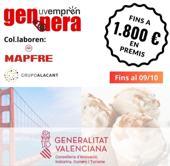 UVempren_'s tweet photo. 💼 🅰️punta't al programa d'emprenedoria corporativa #GENNERA amb el patrocini de la @GVAinnovacion #5UCV i amb la col·laboració i reptes d'innovació de #GrupoALACANT i @MAPFRE_ES
🎯 Sel·lecionem 15 estudiants per repte de qualsevol titulació de la @UV_EG
https://t.co/Nckkexxrui https://t.co/CcPwFNxNRW