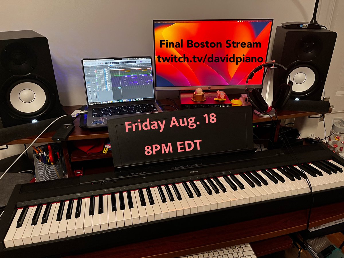 Moving out of Boston this weekend. Come by for the last stream in Boston tomorrow at 8PM Eastern! I’m bringing the keytar back