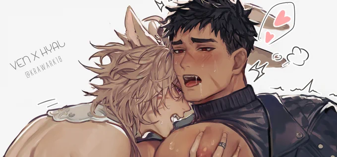 A little smut of my WoLship #VenHyal as treat for yall Full pic on my nsfw account!  