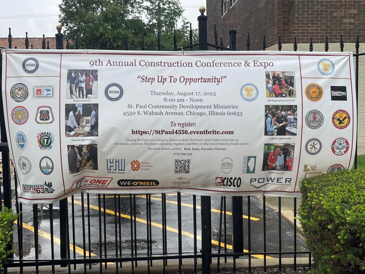 CiscoBuildUnion's tweet image. Early morning rains challenged vendors for the annual St. Paul Community Development Ministries Construction Conference &amp;amp; Expo, pushing the Expo indoors - but it didn’t stop paticipants from learning about Union apprenticeships. #ConstructionJob #Apprenticeship #BuildingTrades