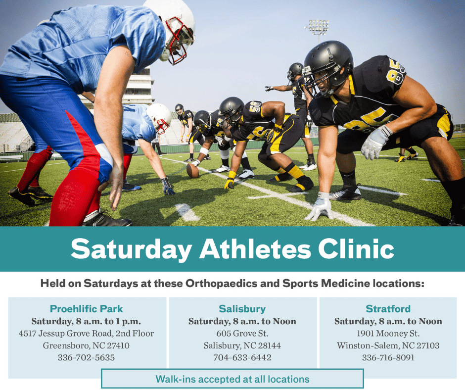 AtriumHealthWFB's tweet photo. 📣🏈 🏐 Good luck to all of the athletes participating in high schools sports this season! Should you suffer an injury,  @AtriumHealthWFB has you covered with Orthopaedic Urgent Care and Saturday hours! Go where the pros go and get back to playing sooner! https://t.co/ujaYxZzgAf https://t.co/4jJfdtqux7