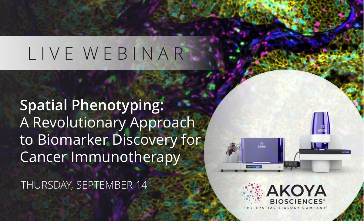 How invaluable is single-cell spatial phenotyping when characterizing the tumor microenvironment? Find out in this upcoming webinar & learn how this tech can develop consistently predictive biomarkers for targeted therapies. Register here: bit.ly/3OQr70i @AkoyaBio