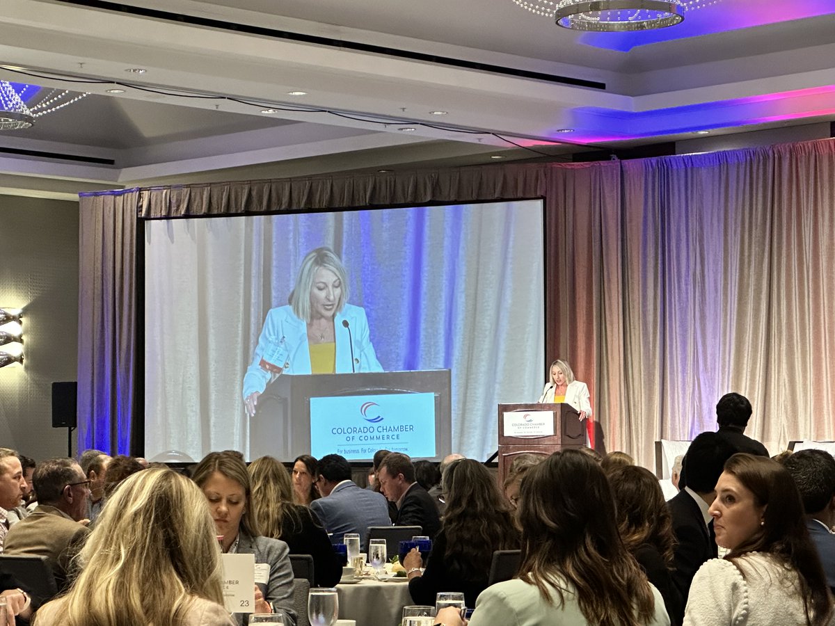 ColoradoChamber's tweet photo. Our President and CEO @LorenFurman is kicking the event off! We look forward to hearing perspectives from Colorado leaders @SenatorHick, @RepKenBuck, @RepJasonCrow, @RepJoeNeguse, @RepCaraveoMD and @RepPettersen. #CCCL23 https://t.co/MIVbGEsTXF