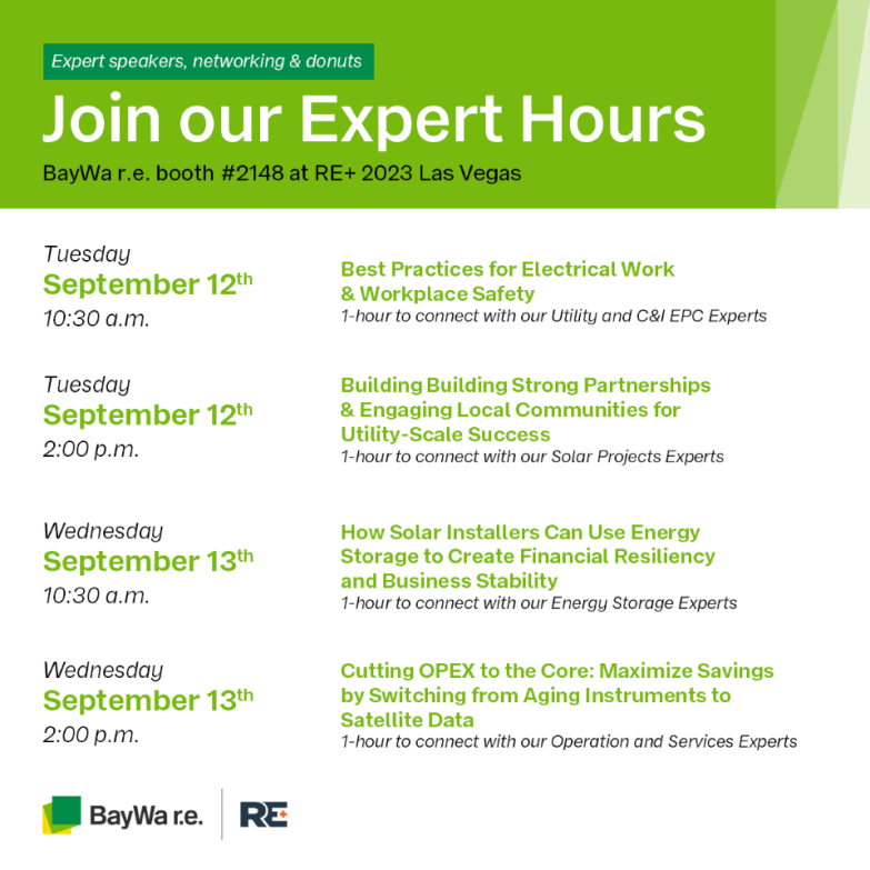 Our team invites you to our exclusive "Expert Hours",  20-minute expert presentations on a key clean energy topic. Open floor discussions will follow. After the Expert Hours; stick around to mingle with our team of experts! 🤝

#REPlus2023 #Changemakers
