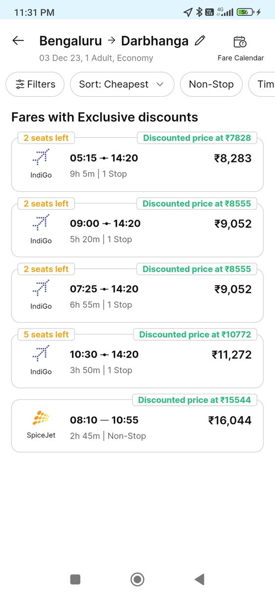 JhaRupeshdf's tweet photo. @flyspicejet  क्या है ये 4 महीने अभी है लेकिन spicejet का किराया 16000 से ज्यादा है बंगलौर से दरभंगा का क्या लूट मचा रखे हो नीचे screenshort है
@PMOIndia 
@JM_Scindia 
@AmitShah 
@ https://t.co/jolOLOvoFr