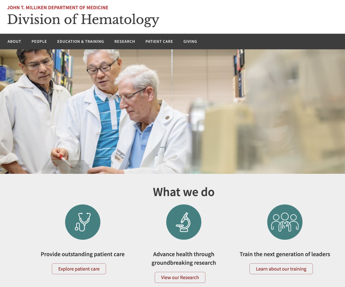 Hello, world! 😃

#newwebsite

@WUDeptMedicine 

hematology.wustl.edu