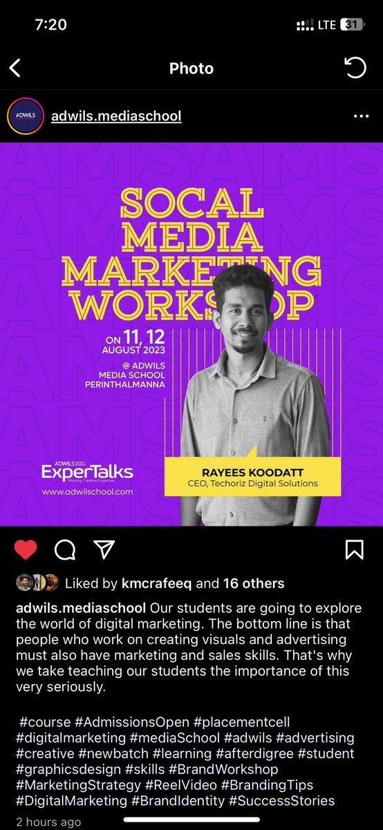 RkNadapuram's tweet photo. Two days Social Media Marketing training program in Adwils Media Academy, Perinthalmanna https://t.co/KXmFKmd1LR