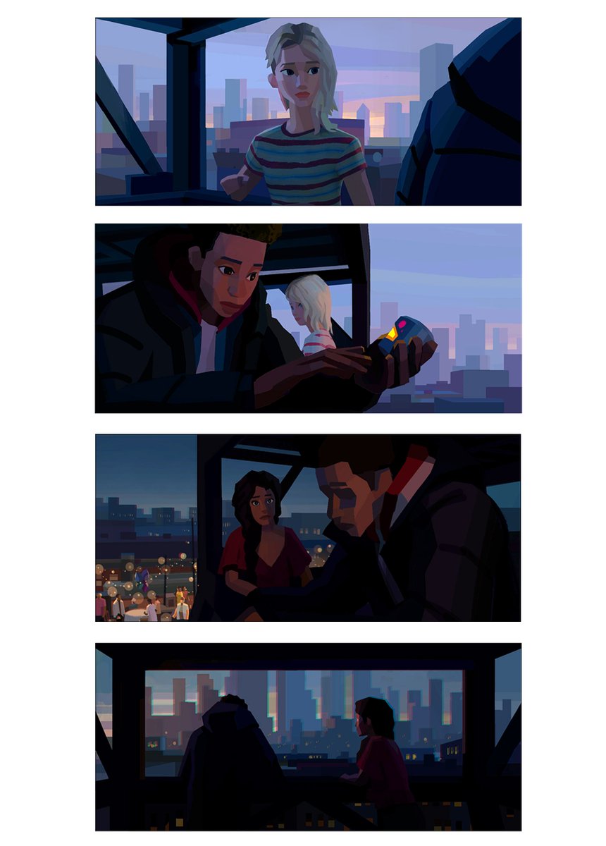 There was lots of fast action sequence in the movie, but I love painting these still moment with softer lighting~
#AcrossTheSpiderVerse #SpiderVerse 
