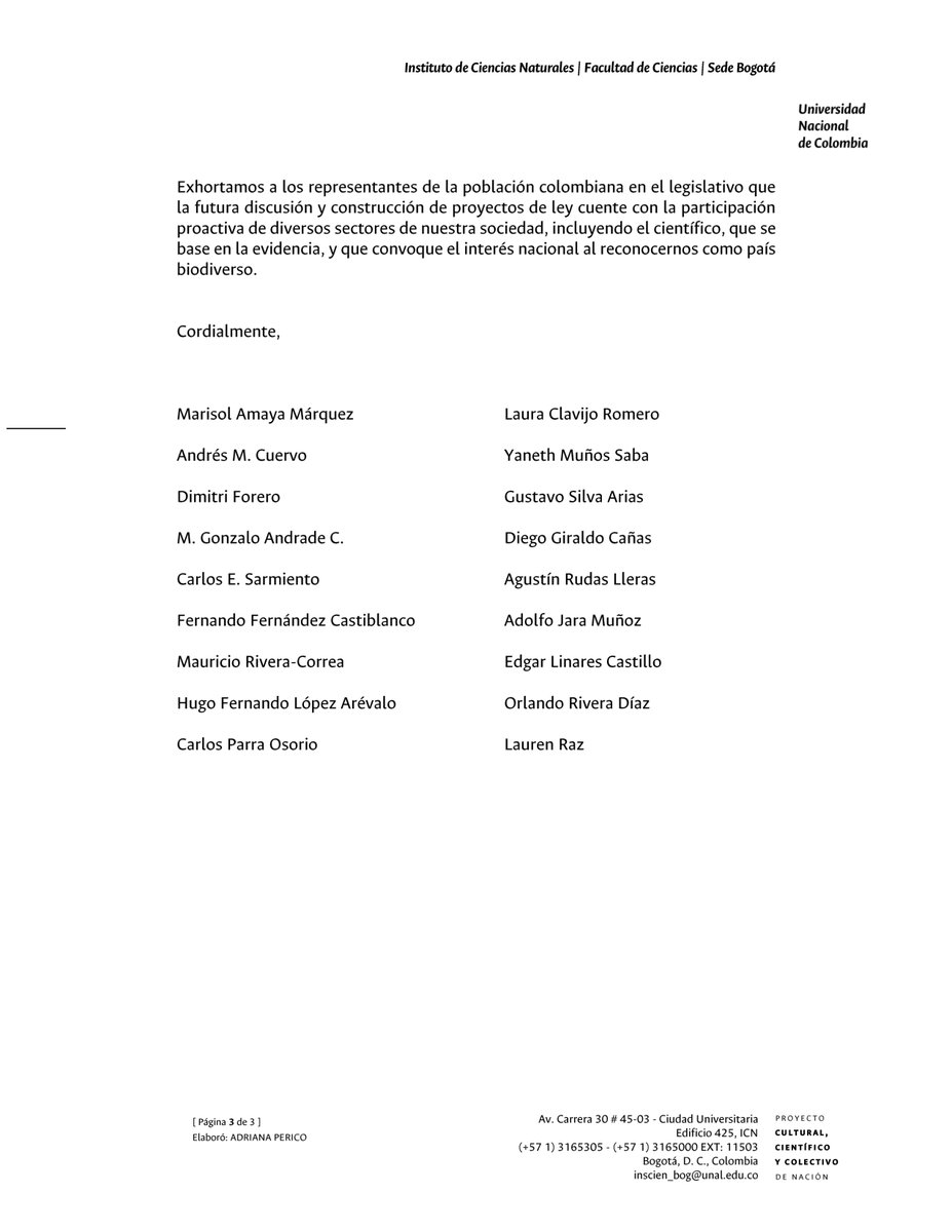 #ICN Presentamos a la sociedad nuestra posición académica respecto a las iniciativas legislativas en torno al "uso de animales en investigación, educación y estudios biológicos" en Colombia. Invitamos a una construcción colaborativa de P. Ley fundamentada en evidencia científica.