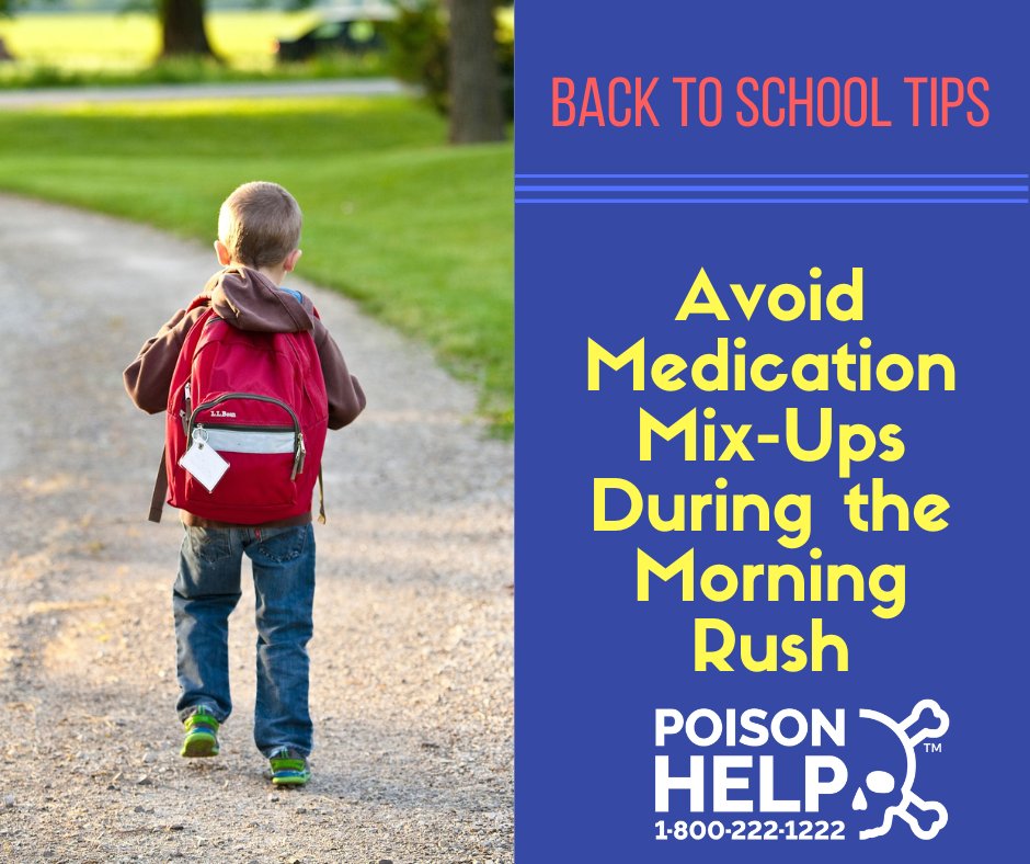 Sending your kids off to school this week or next week? Starting a new year can make for hectic mornings, so make sure your new morning routine includes medicine safety. Develop a family plan for giving morning doses to avoid double dosing. #BackToSchoolMD #PreventPoison