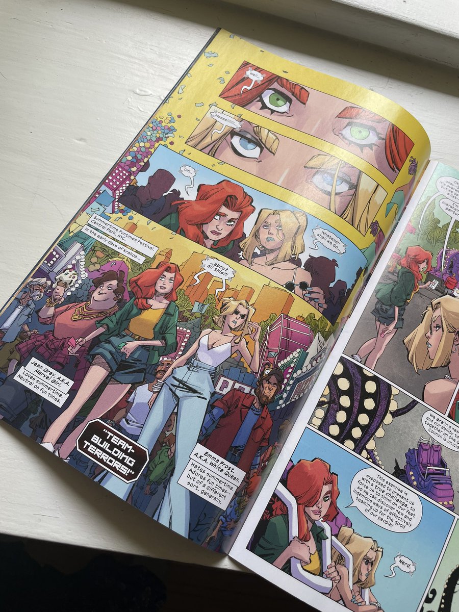 Life is weird — flew to OR for my dad’s funeral on the same day my first @Marvel comic came out. I got to write my faves Jean Grey + Emma Frost w/incredible art by @jecorona + vibrant colors by Jim Campbell + stellar editing by @lauren_amaro43! Picked up at Books With Pictures ❤️