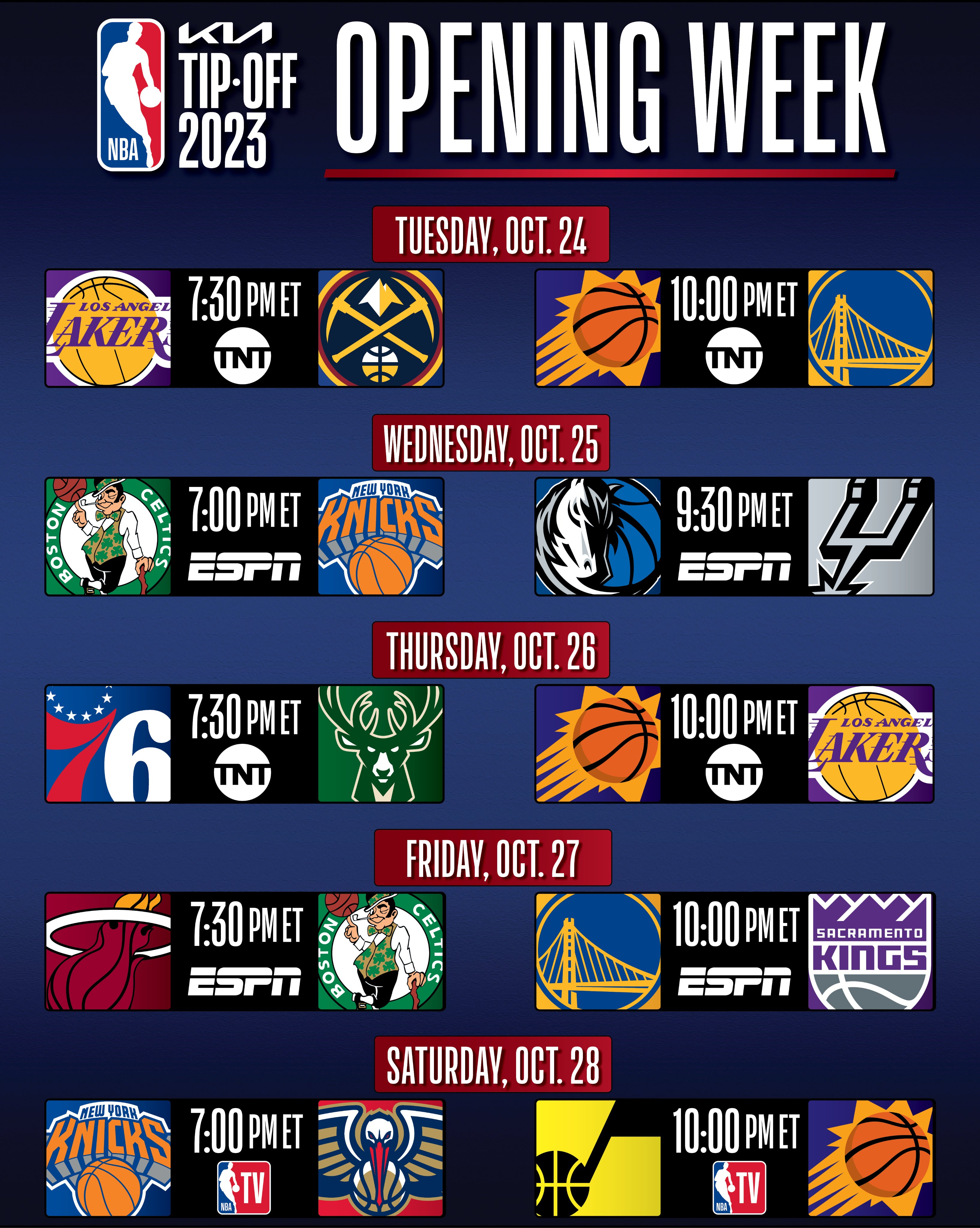 NBA Communications on X: The NBA will feature five games on