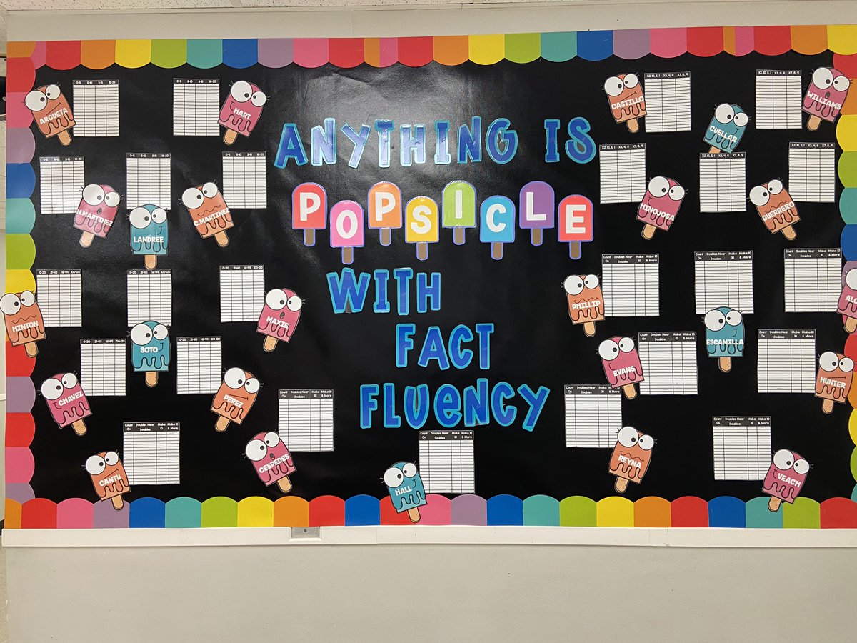 kelton_kimberly's tweet image. Anything is POPSICLE with #factfluency @WilliamsES_PISD #PISDMathChat so excited about this bulletin board.