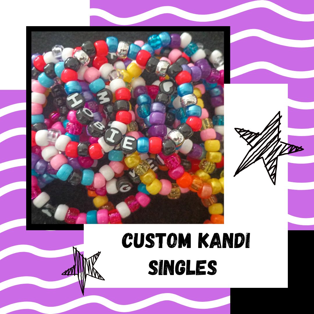 alissasattic's tweet photo. i'm taking commissions for custom bracelets!! Anything you want. Seriously anything. 
#smallbusiness #queerownedbusiness #slowfashion #y2kfashion #handmadejewelry  #kandi #plur  #alissasatticshop https://t.co/uFop50JEYH