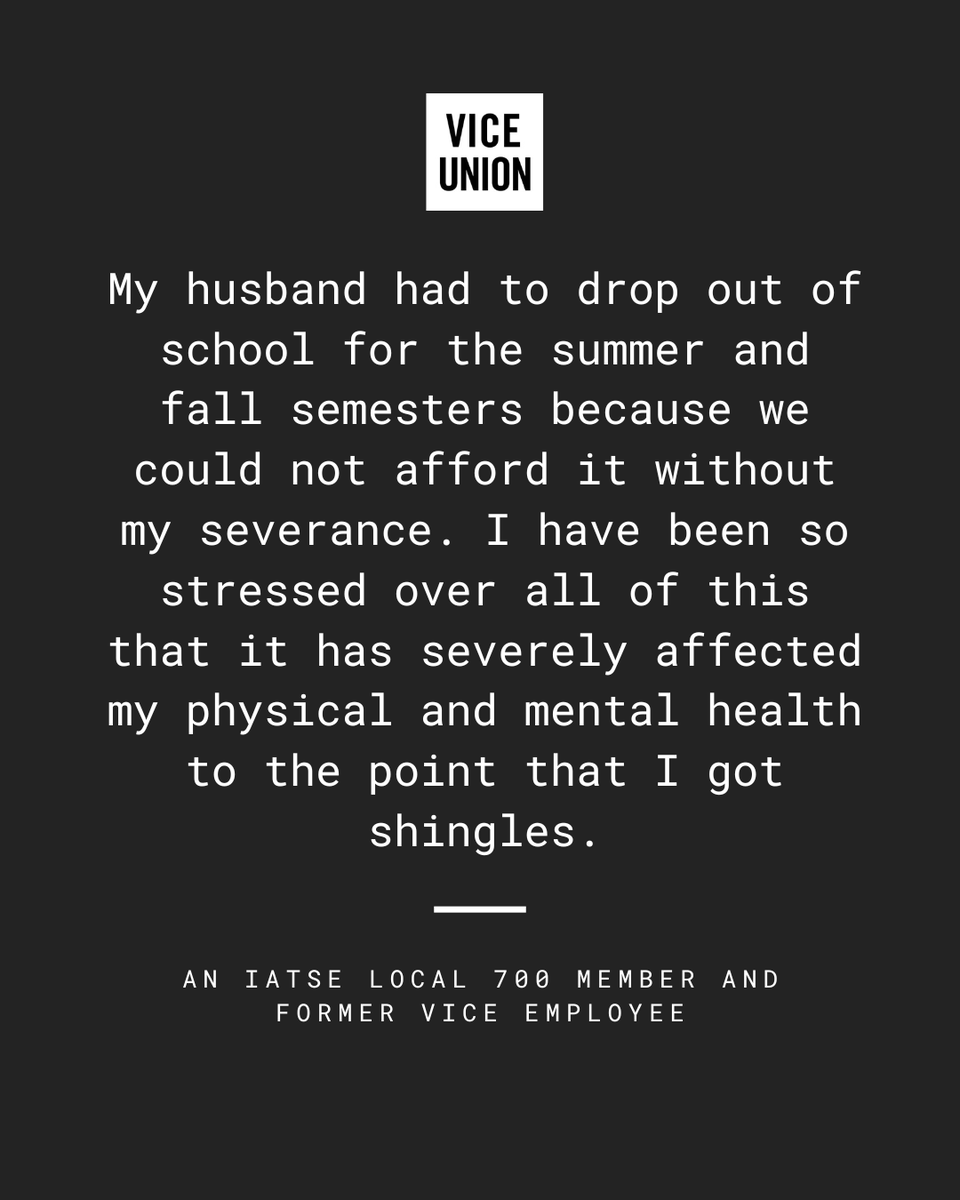 It has been almost 3 months since most of our post-petition colleagues—people who were officially let go after VICE declared bankruptcy on May 15—stopped getting paychecks. Many haven't received a single dollar in the severance they are owed. Here are some of their experiences.