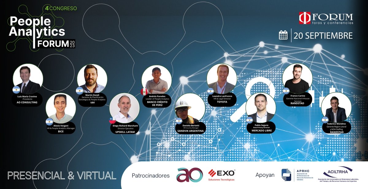 La Asociación de Licenciados/as en Relaciones Laborales, del Trabajo y Recursos Humanos acompaña institucionalmente el 𝑪𝑶𝑵𝑮𝑹𝑬𝑺𝑶: People Analytics Forum 2023.
Más información e inscripción: forosyconferencias.com.ar/evento/people_…
