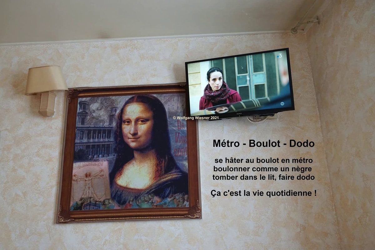 wwpresent's tweet image. La plainte de la classe ouvrière parisienne: METRO-BOULOT-DODO. Chaque jour, il faut se hâter au métro qui vous emporte à votre boulot emmerdant où il faut travailler comme un damné. Et le soir, il ne reste que de tomber dans le lit et dormir (le dodo).
youtube.com/embed/hFMkx97w…