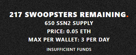 THERE'S ONLY 217 LEFT!! 👁👄👁
This is the ONLY #Web3 sports game doing what they do.
Led by LEGENDS!!
<a href="/PlaySwoops/">Swoops</a> 😍
🏀 Price: 0.05 ETH 📷 
🏀 Season 2 
🏀 WHO IS HYPE AS FUCK! 
Mint link - app.playswoops.com/presale 

#NFTs #NFTMint #NFTCommunity #Basketball #PlaySwoops #NFTgaming