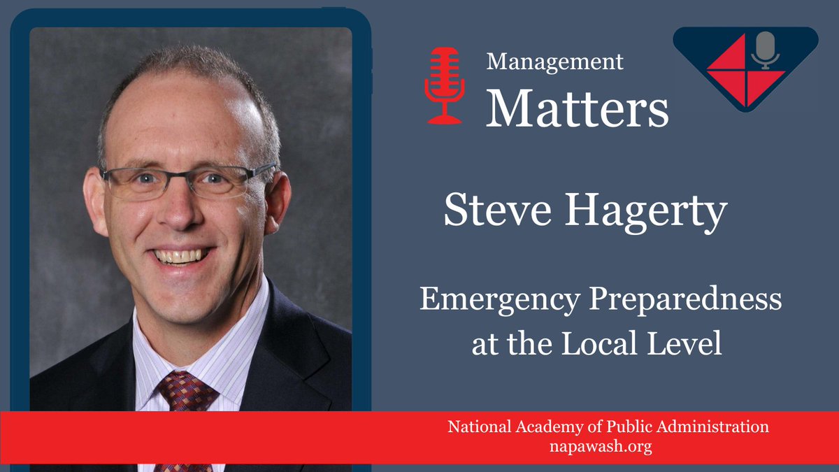 Our latest episode of our #ManagementMatters podcast features #NAPAFellow &amp; former <a href="/CityofEvanston/">City of Evanston</a> Mayor <a href="/SteveHagerty1/">Steve Hagerty</a>, who discusses the mindset behind #resiliency, the importance of #collaboration with other governments before #disaster strikes, and the critical role of