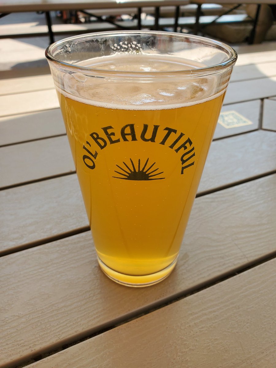 Lunch on the patio of Calgary's Ol' Beautiful brewery sipping a Brass Monkey and eating an A1 chicken burrito.  This is summer!