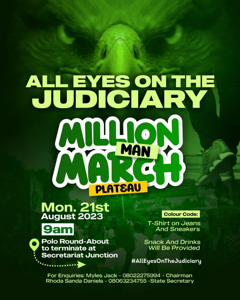 Good way to go!

No time! 
Plateau state get ready!!!

#AllEyeOnTheJudiciary