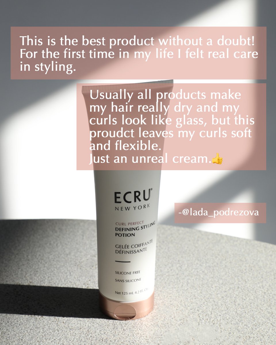 ECRUNewYork's tweet image. Fighting frizz and humidity in summer? Give Defining Styling Potion a try! 
Thanks @lada_podrezova for sharing your feedback❤️ We&apos;d love to hear from all of you. Tag @ecrunewyork!
#curlyhair #definedcurls #frizzfree #curlyhaircommunity #hairproductsthatwork #ecrunewyork