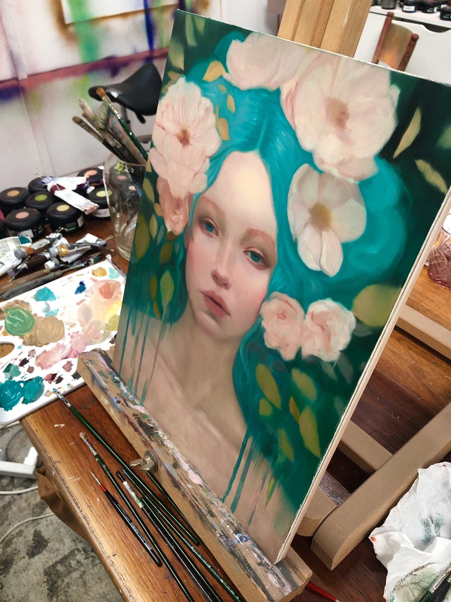 MeredithMarsone's tweet photo. Work in progress… my love of oil paint is alive and well https://t.co/by1Div9vaC