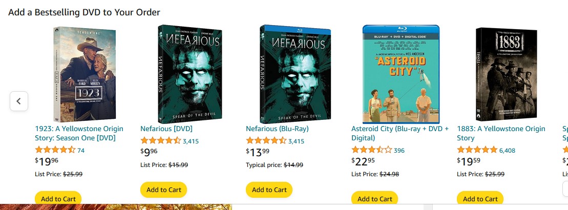 It's probably just a coincidence. When shopping on Amazon.
@SteveDeaceShow #NefariousMovie