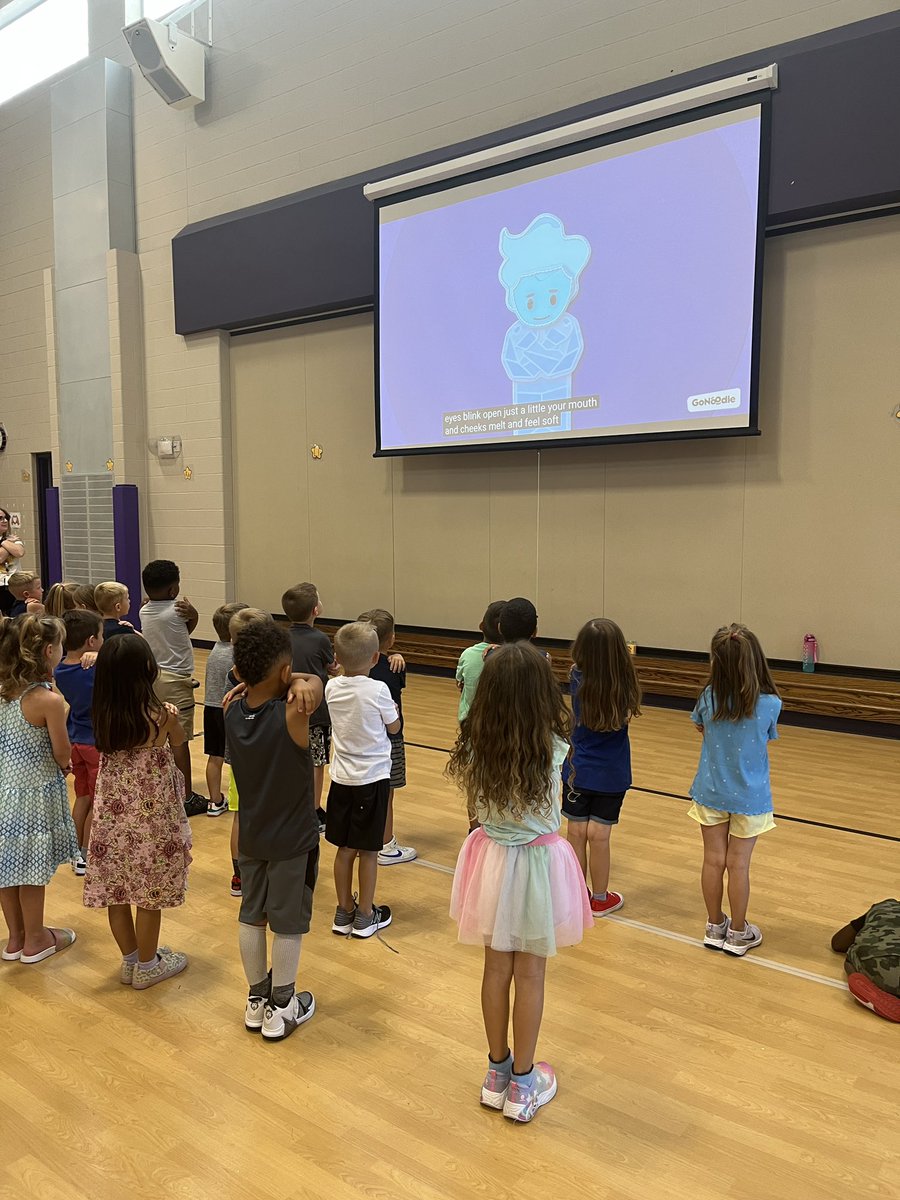 Kinderdogs practicing mindfulness with the specials teachers today. #usd232 #BEBulldogs