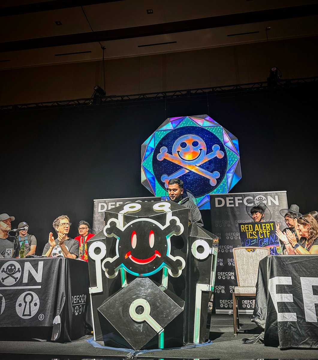 icsctf's tweet photo. We're thrilled for Red Alert ICS CTF at @defcon 31 to be declared a Black Badge event! Our winners Team ScreamingFist was awarded the Black Badge, the highest honour bestowed by DEFCON!

Thanks to everyone at @defcon for the honour! :)

#DEFCON31 #DEFCON #RedAlertICSCTF https://t.co/ktG42TwxnI