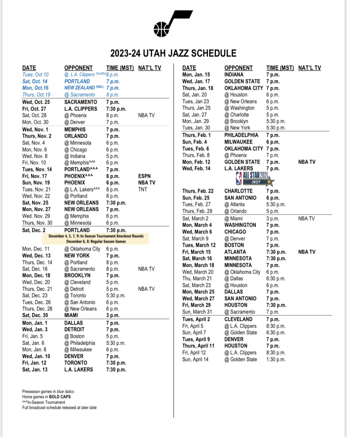 Utah jazz schedule deals