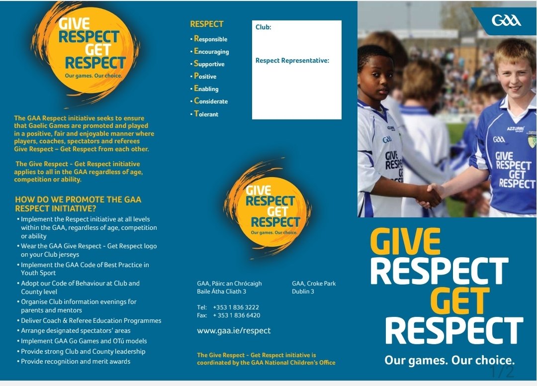 Barraduff1's tweet photo. Barraduff CFO are delighted to support this initiative by the #GAA
Give Respect – Get Respect is an awareness campaign that seeks to ensure that Gaelic Games are promoted and played in a positive, fair and enjoyable manner
More info here 👇👇👇 
https://t.co/tpVRjLEUbb https://t.co/EJwi4P2e4h