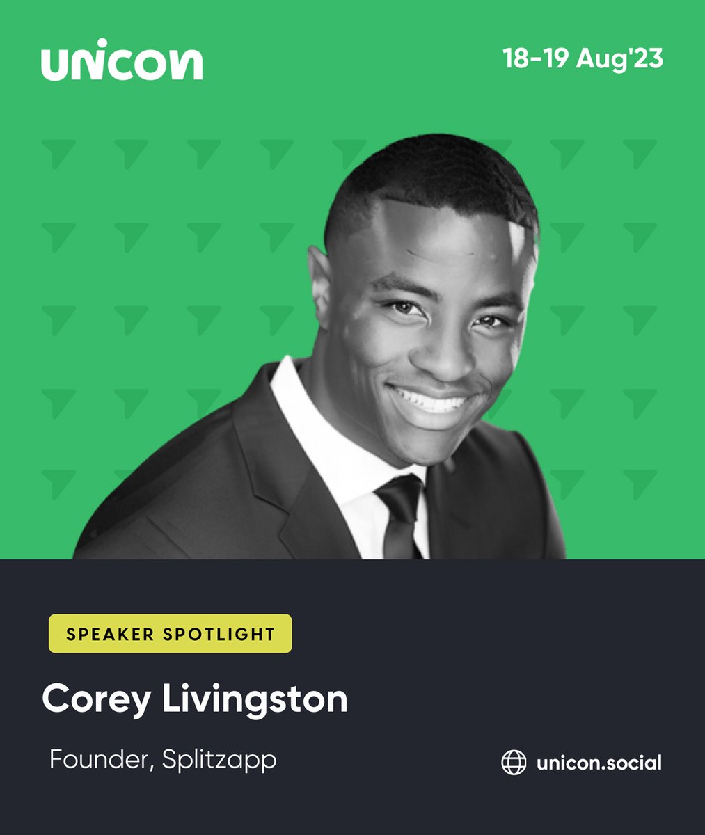 Splitzappco's tweet image. 🌟 Big Announcement! 🎉 Thrilled to let you all know that Corey Livingston, the Co-Founder of Splitz, will be taking the stage as a distinguished panelist at unicon! 🎤🤝

#splitz #creatoreconomy #brands #limitedseatsavailable #creatorconference #influencermarketing #unicon