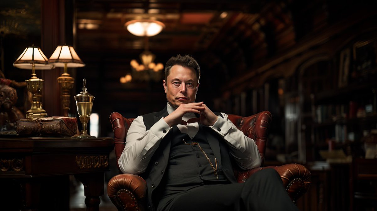 "Retrato de Elon musk como si hubiese sido presidente y padre fundador de los Estados Unidos colgado de un cuadro en un salón clásico de un Club."

*NO* es el resultado que buscaba, por algún motivo ignora parte de mi prompt pero aún así el resultado es impactante.

Prompt 👇