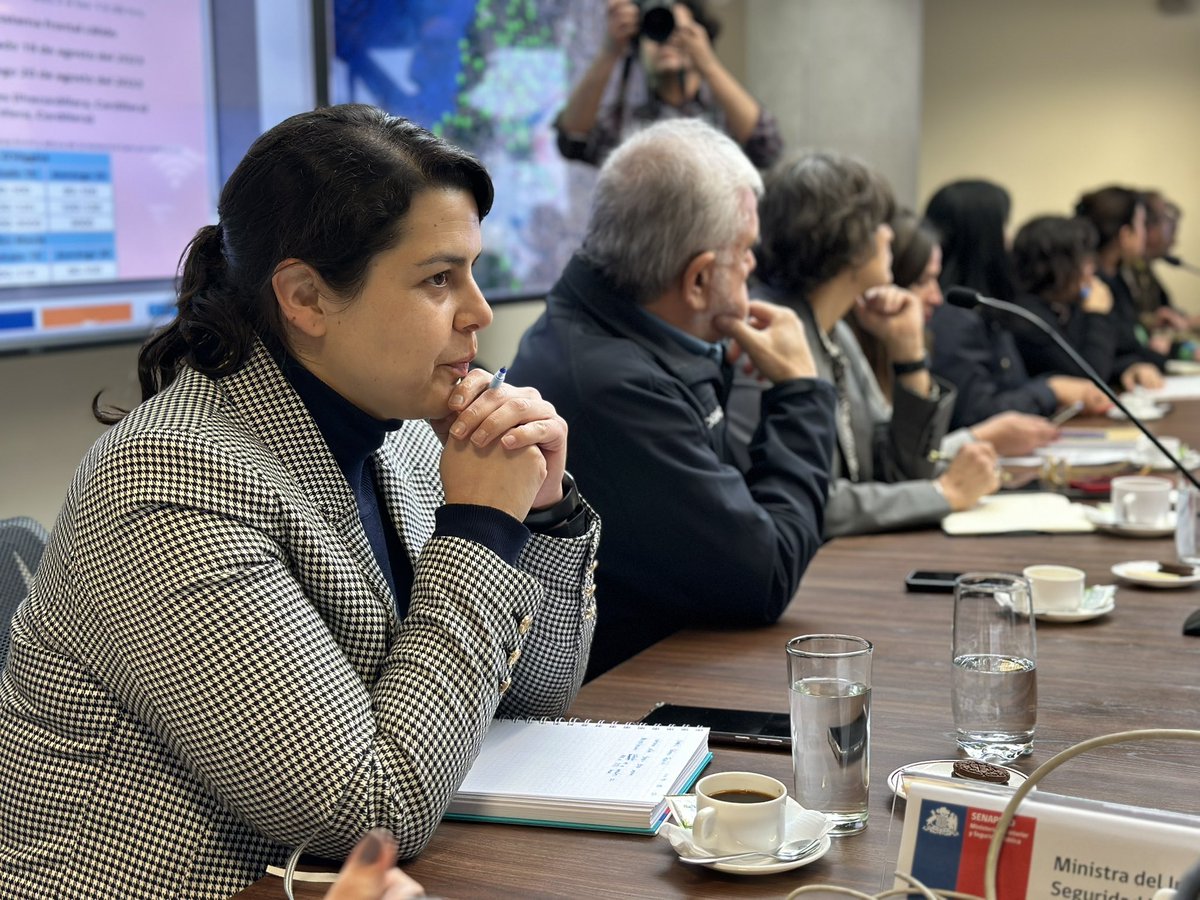 Senapred's tweet photo. 📌 #AHORA | Ministra del Interior y Director Nacional de #SENAPRED encabezan Comité Nacional para la Gestión del Riesgo de Desastres (COGRID), ante pronóstico de sistema frontal cálido para la zona centro sur del país. https://t.co/yejb2pKKZz